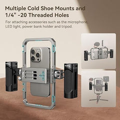 SmallRig Universal Phone Cage, Smartphone Video Rig Kit with Handles, Handheld Filmmaking Vlogging Case