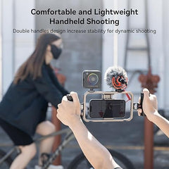 SmallRig Universal Phone Cage, Smartphone Video Rig Kit with Handles, Handheld Filmmaking Vlogging Case
